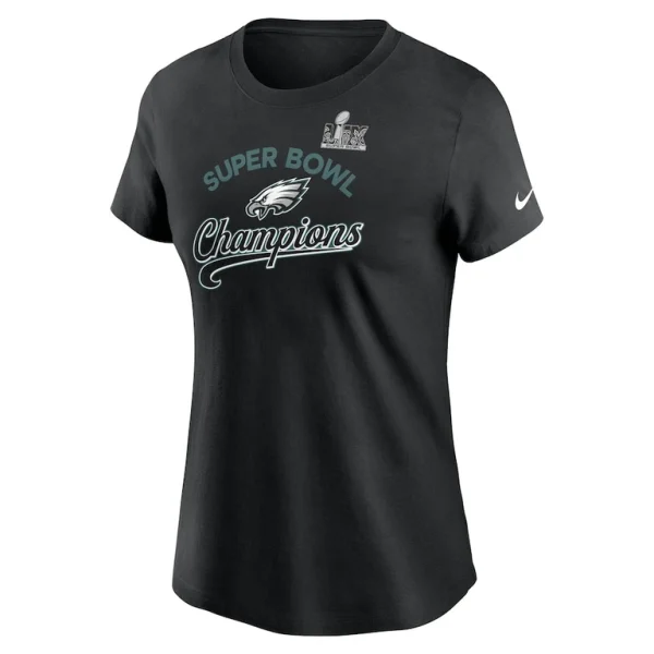 Philadelphia eagles nike womens super bowl lix champions tailsweep t shirt Black M