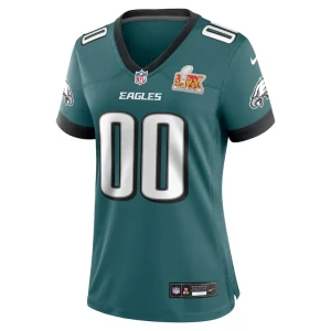 Philadelphia eagles nike womens super bowl lix custom game jersey Midnight green M