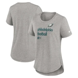 Philadelphia eagles nike womens team shout out tri blend t shirt Heather gray