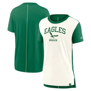 Philadelphia eagles nike womens wordmark tri blend t shirt Creamkelly green