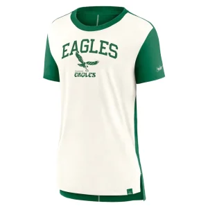 Philadelphia eagles nike womens wordmark tri blend t shirt Creamkelly green S