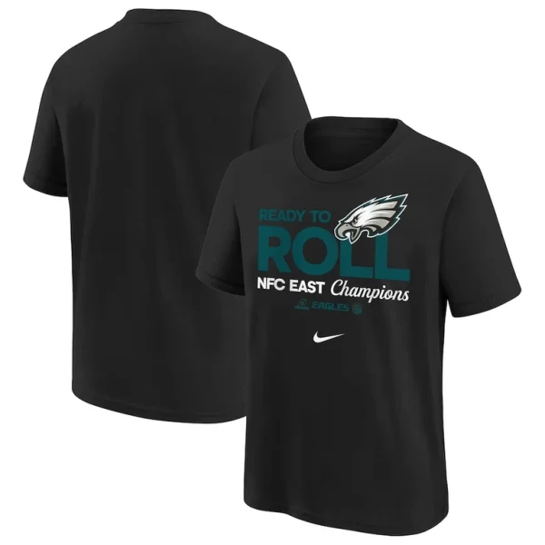 Philadelphia eagles nike youth 2024 nfc east division champions locker room trophy collection t shirt Black