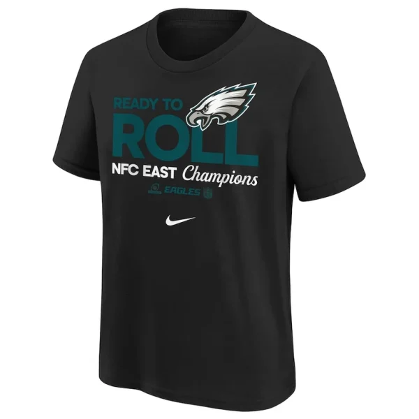 Philadelphia eagles nike youth 2024 nfc east division champions locker room trophy collection t shirt Black Yth M