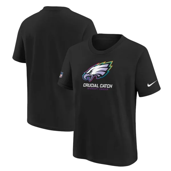 Philadelphia eagles nike youth 2024 nfl crucial catch t shirt Black