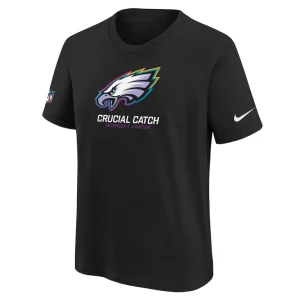 Philadelphia eagles nike youth 2024 nfl crucial catch t shirt Black Yth M