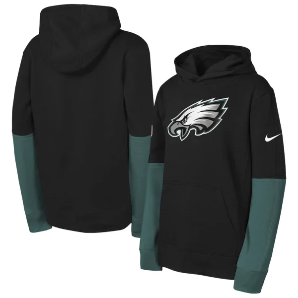 Philadelphia eagles nike youth club pullover hoodie Black