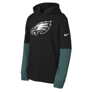 Philadelphia eagles nike youth club pullover hoodie Black Yth M