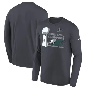 Philadelphia eagles nike youth super bowl lix champions locker room trophy collection long sleeve t shirt anthracite Multi
