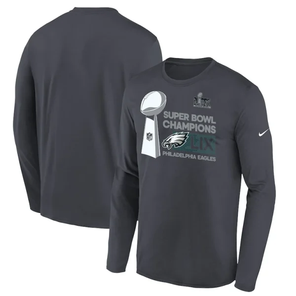 Philadelphia eagles nike youth super bowl lix champions locker room trophy collection long sleeve t shirt anthracite Multi