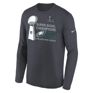 Philadelphia eagles nike youth super bowl lix champions locker room trophy collection long sleeve t shirt anthracite Multi Yth M