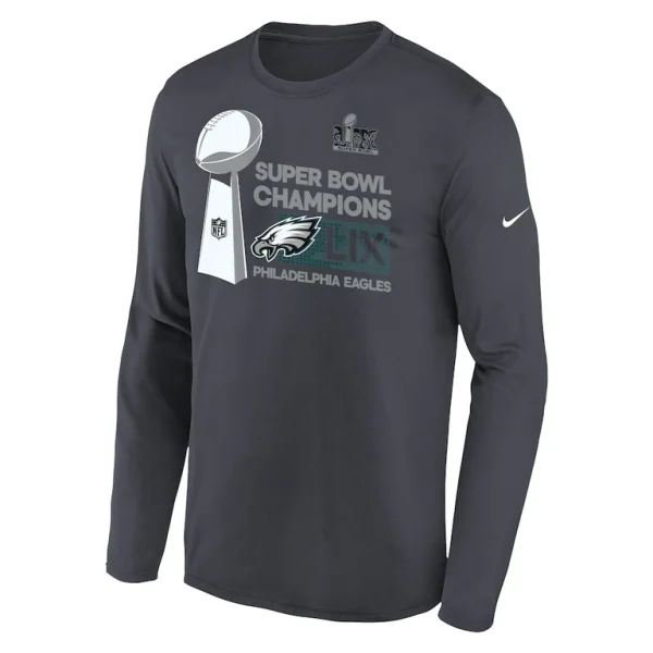 Philadelphia eagles nike youth super bowl lix champions locker room trophy collection long sleeve t shirt anthracite Multi Yth M