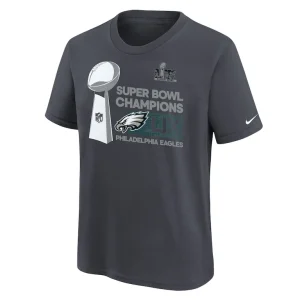 Philadelphia eagles nike youth super bowl lix champions locker room trophy collection t shirt anthracite Multi Yth M