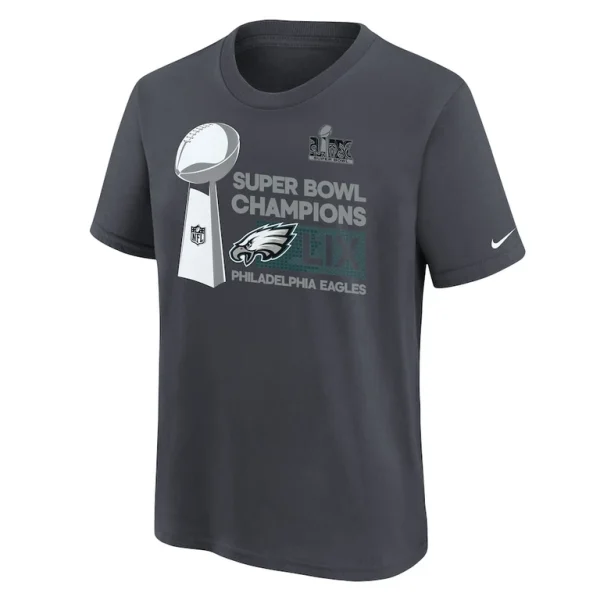 Philadelphia eagles nike youth super bowl lix champions locker room trophy collection t shirt anthracite Multi Yth M