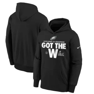 Philadelphia eagles nike youth super bowl lix champions parade pullover hoodie Black