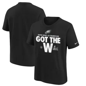 Philadelphia eagles nike youth super bowl lix champions parade t shirt Black