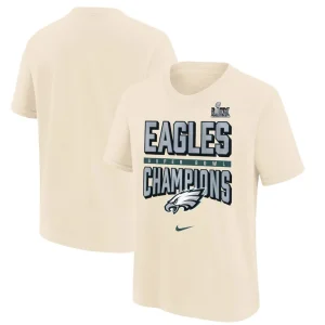 Philadelphia eagles nike youth super bowl lix champions t shirt Cream