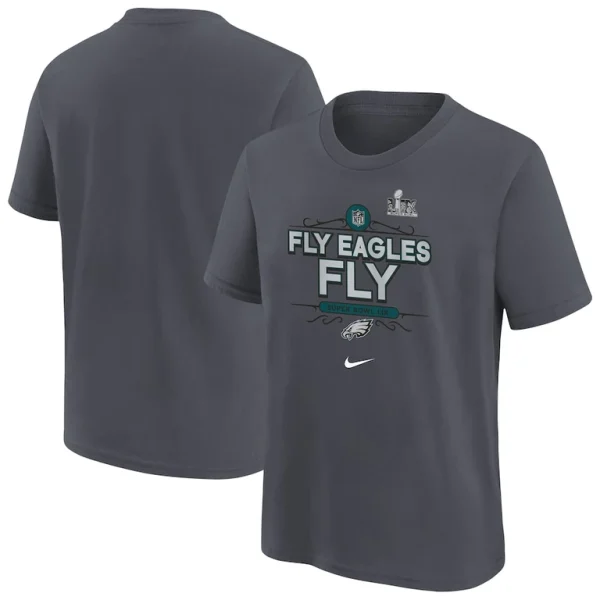Philadelphia eagles nike youth super bowl lix local t shirt anthracite Multi