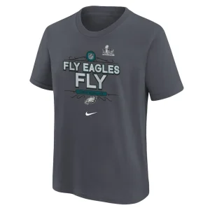 Philadelphia eagles nike youth super bowl lix local t shirt anthracite Multi Yth M