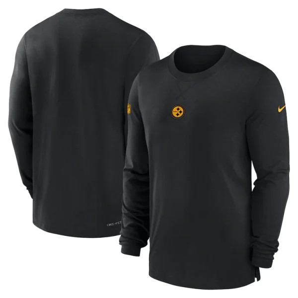 Pittsburgh steelers nike 2023 sideline performance long sleeve t shirt Black