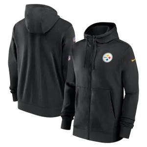 Pittsburgh steelers nike 202324 sideline club full zip hoodie Black