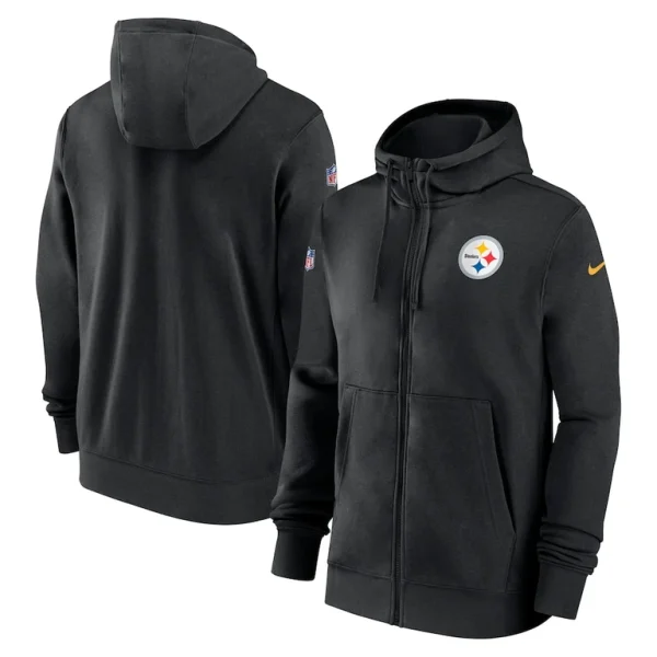 Pittsburgh steelers nike 202324 sideline club full zip hoodie Black