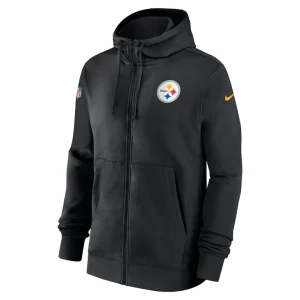 Pittsburgh steelers nike 202324 sideline club full zip hoodie Black M