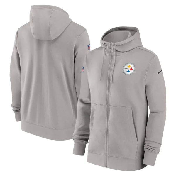 Pittsburgh steelers nike 202324 sideline club full zip hoodie Gray