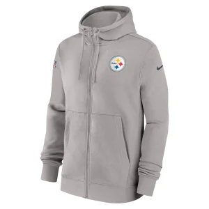 Pittsburgh steelers nike 202324 sideline club full zip hoodie Gray M