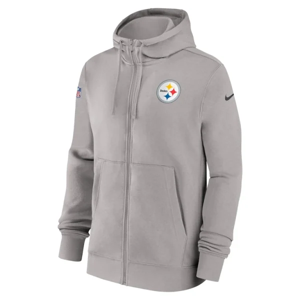 Pittsburgh steelers nike 202324 sideline club full zip hoodie Gray M