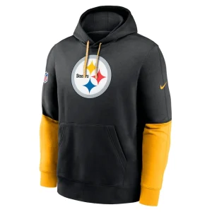 Pittsburgh steelers nike 2024 sideline club pullover hoodie Black M