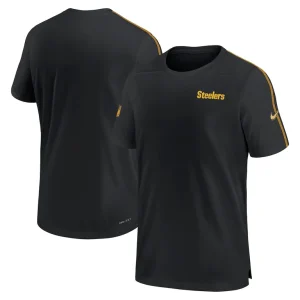 Pittsburgh steelers nike 2024 sideline coach uv performance t shirt Black