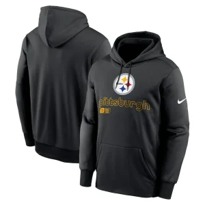 Pittsburgh steelers nike big tall performance pullover hoodie Black