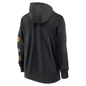 Pittsburgh steelers nike club full zip hoodie jacket Black L