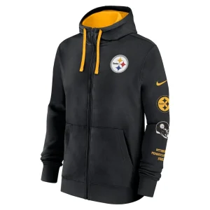 Pittsburgh steelers nike club full zip hoodie jacket Black M