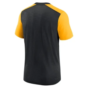 Pittsburgh steelers nike color block team name t shirt Heathered blackheathered gold L