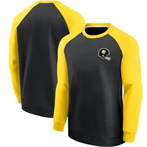 Pittsburgh steelers nike historic raglan crew performance sweater Blackgold
