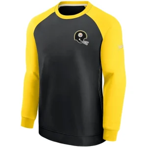 Pittsburgh steelers nike historic raglan crew performance sweater Blackgold M