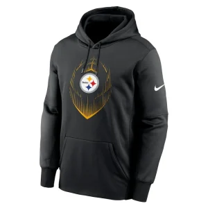 Pittsburgh steelers nike icon performance pullover hoodie Black M