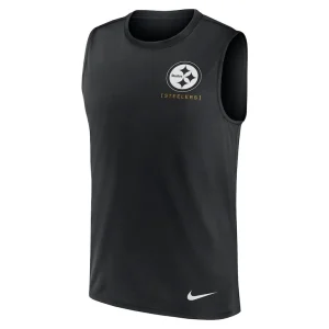 Pittsburgh steelers nike large logo peformance muscle tank top Black M