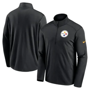 Pittsburgh steelers nike logo pacer performance half zip jacket Black
