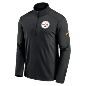 Pittsburgh steelers nike logo pacer performance half zip jacket Black M