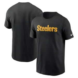 Pittsburgh steelers nike primetime wordmark essential t shirt Black