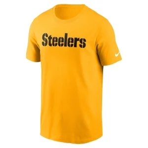Pittsburgh steelers nike primetime wordmark essential t shirt Gold M