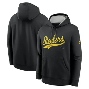 Pittsburgh steelers nike rewind club logo pullover hoodie Black