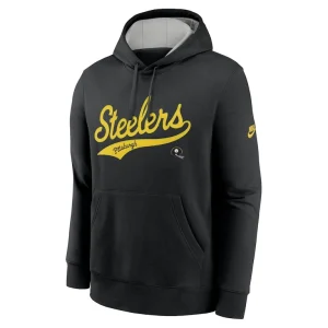 Pittsburgh steelers nike rewind club logo pullover hoodie Black M