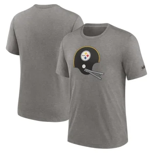 Pittsburgh steelers nike rewind logo tri blend t shirt Heather charcoal