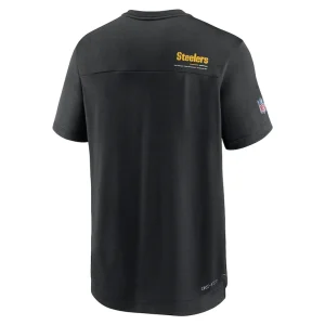 Pittsburgh steelers nike sideline coach chevron lock up logo v neck performance t shirt Black M