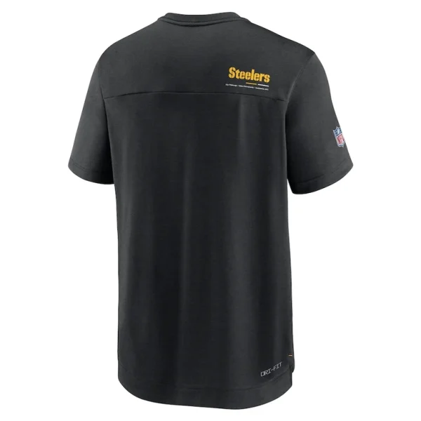 Pittsburgh steelers nike sideline coach chevron lock up logo v neck performance t shirt Black M