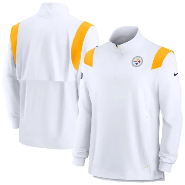 Pittsburgh steelers nike sideline coach chevron lockup quarter zip long sleeve top White