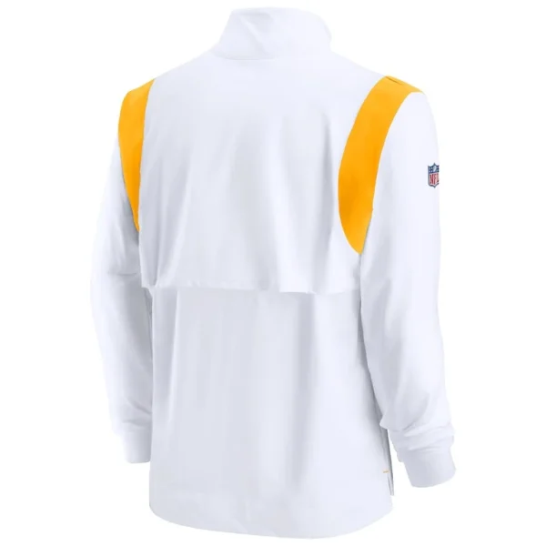 Pittsburgh steelers nike sideline coach chevron lockup quarter zip long sleeve top White L